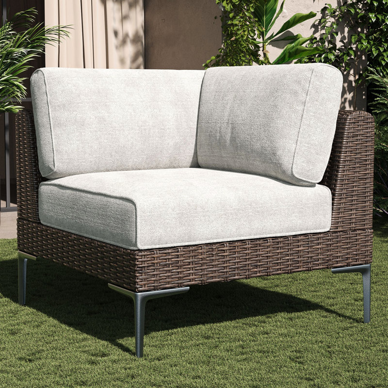 Wicker Outdoor Lounge Chair, Beige