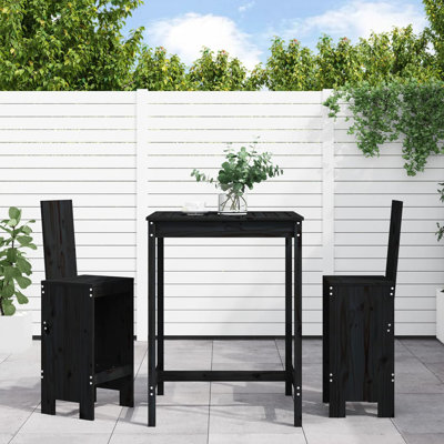 Nathaneil 17 Stories Bar Set with Wood Frame and Solid Wood Outer Material