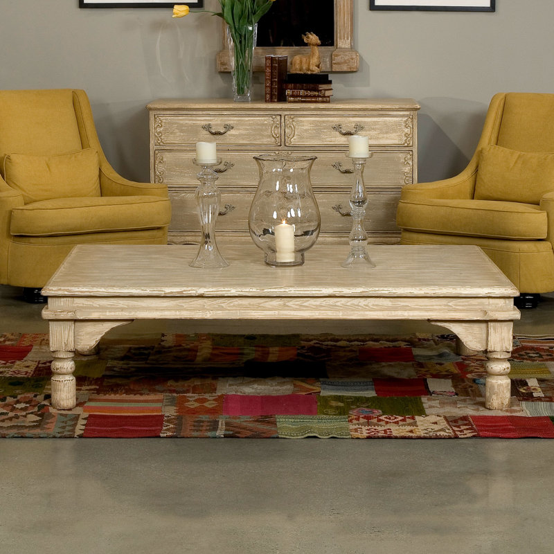 Kaffe Solid Wood Coffee Table, Washed Gray