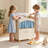  Aslee Toy Kitchen Cabinet with Realistic Sink and Faucet, Interactive Play Kitchen Sink with Running Water, Pretend Cleaning & Storage Activities for Kids