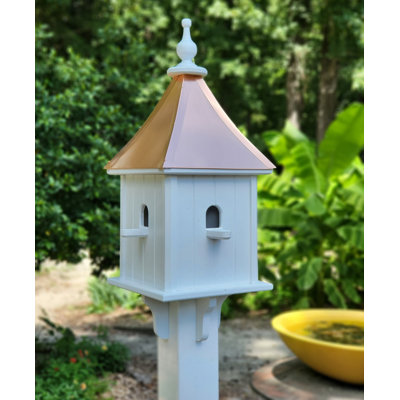 Maison d'oiseaux à toit en cuivre, résistante aux intempéries, avec 4 compartiments gigognes