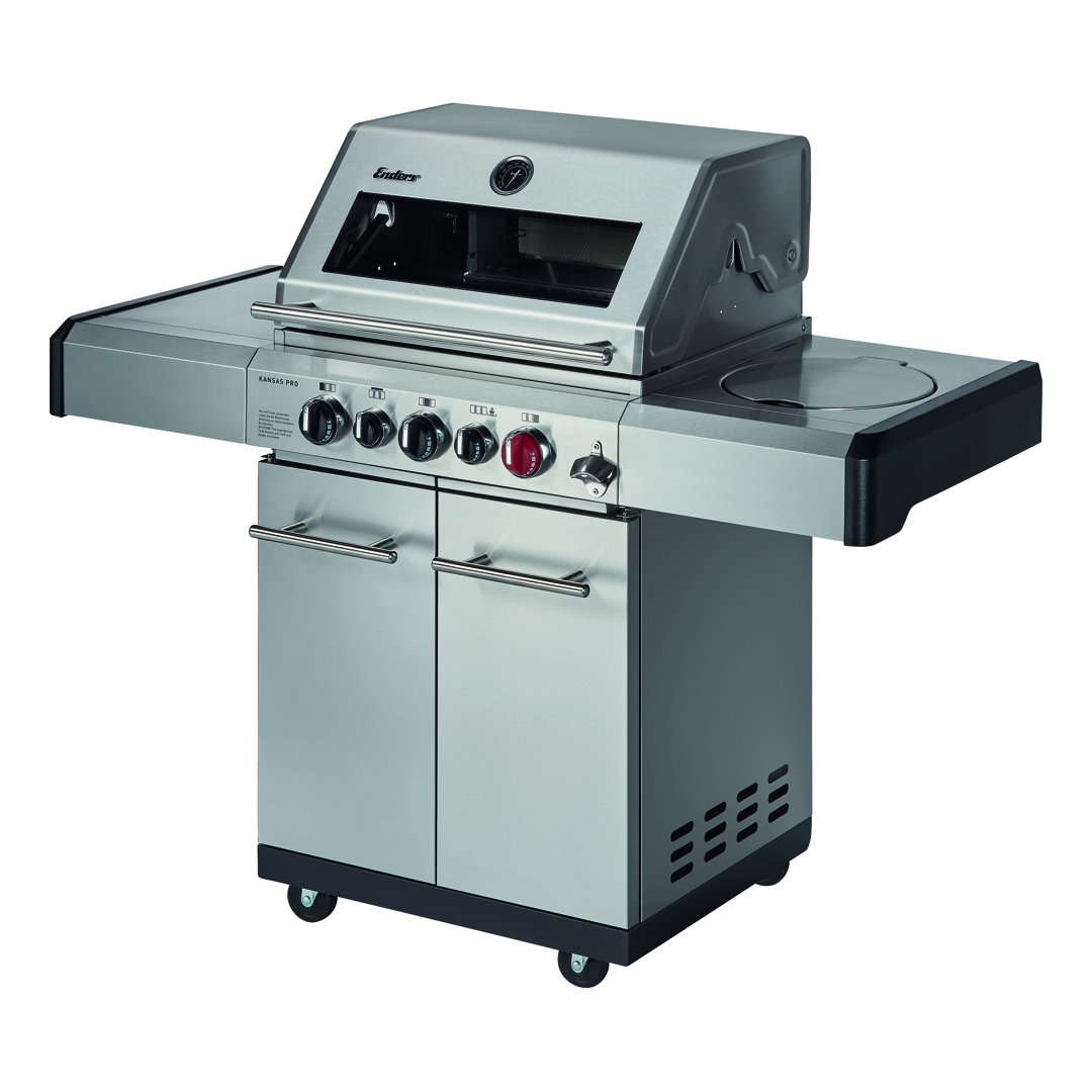 Enders  4 - Burner Free Standing Liquid Propane 19.1 BTU Grill with Side Burner and Cabinet