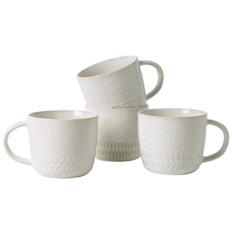 Ensemble de 4 tasses à café en grès 11 oz ALOFMO