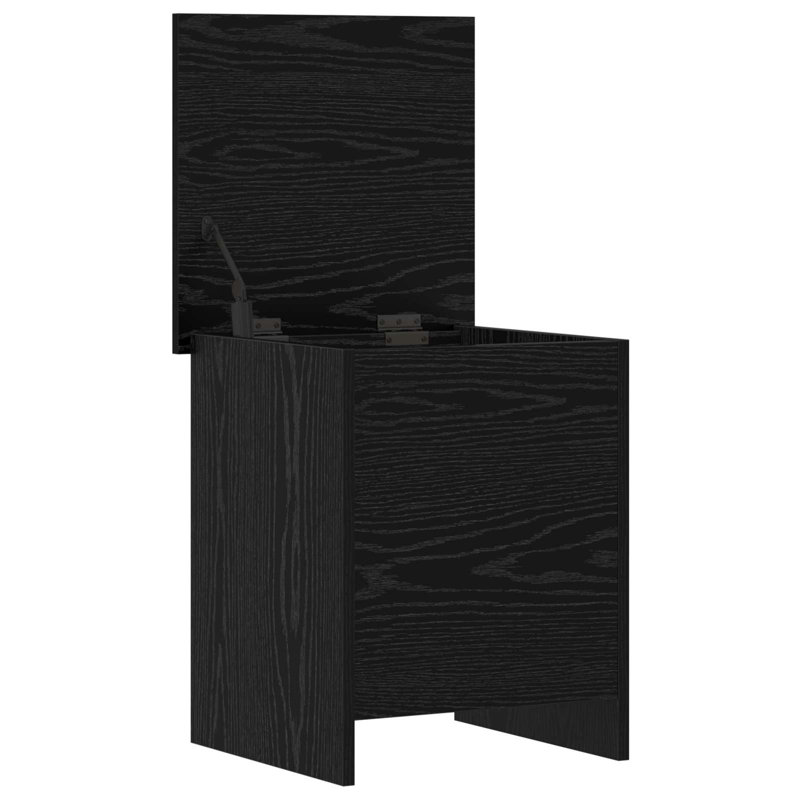 Engineered Wood Rectangle Accent Chest, Black Oak