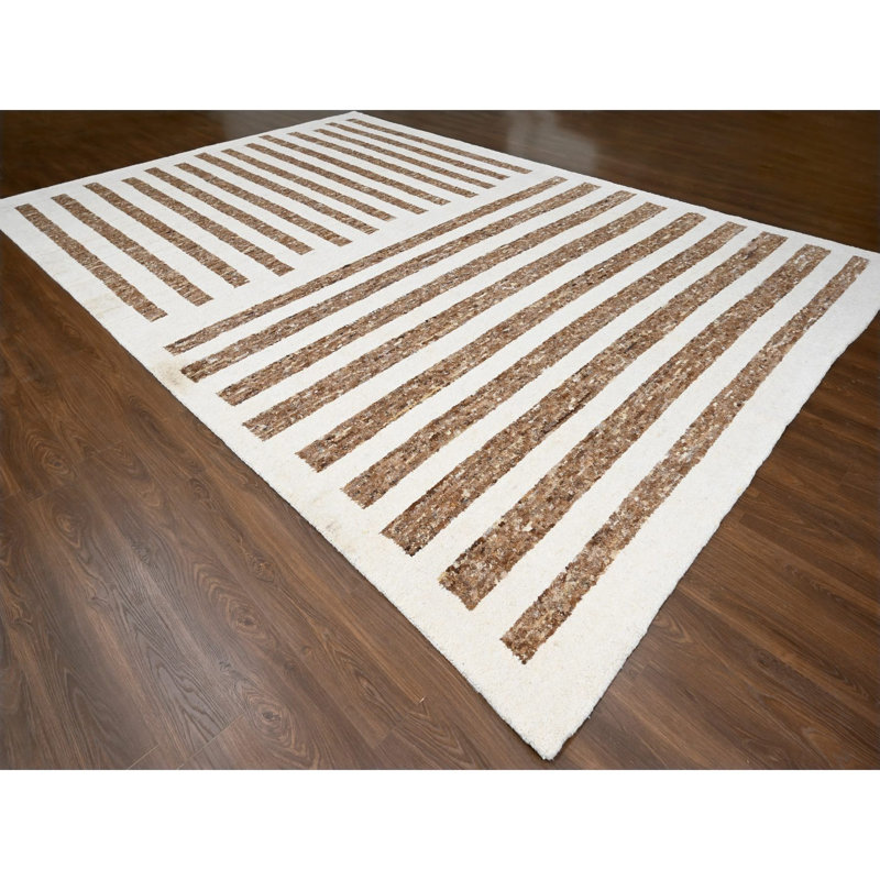 Zolin One-of-a-Kind 12'1" X 17'9" New Age Wool Area Rug Brown
