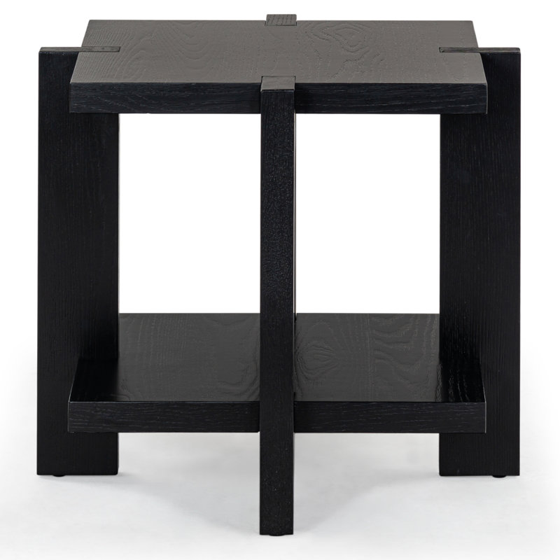 Quigley Square Wood Accent Table, Black