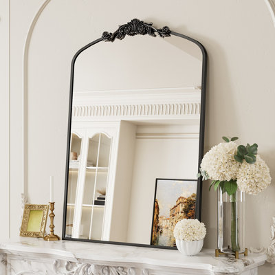 Amara Vintage Baroque Style Tempered Glass French Cleat Mounted Wall Mirror
