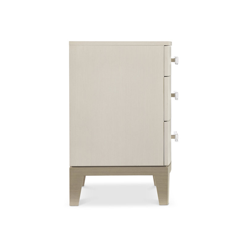 Axiom 3 - Drawer Nightstand in White/Gray