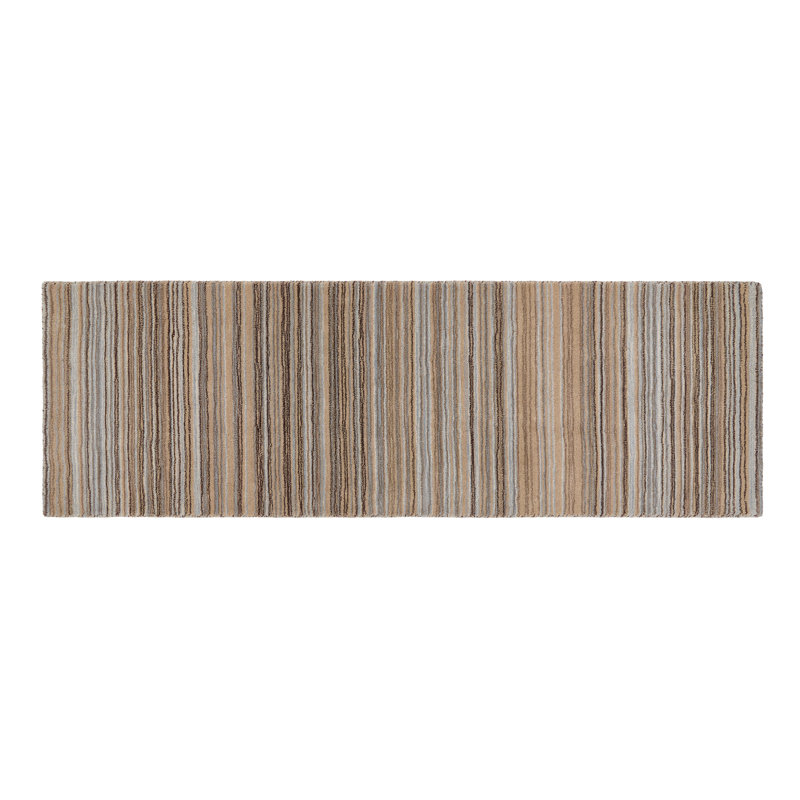 Striped Wool Hand Woven Area Rug, Runner 67 x 200cm