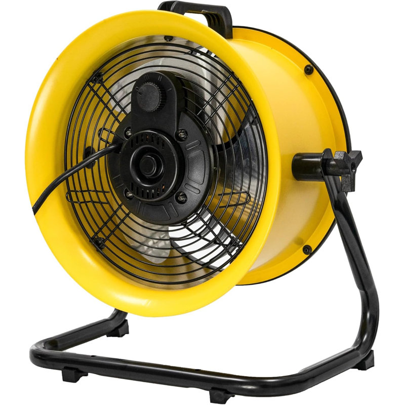 16" High-Velocity Drum Air Circulator Fan, 2800 CFM Large Airflow, 3 Speeds, 180-Degree Tilt