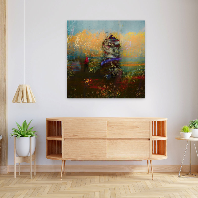 «Sophia's Garden», art mural contemporain abstrait, H 36 po x l 36 po