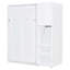 Lit escamotable mural simple avec bibliothèque, armoire supérieure, bureau extensible et rangement latéral, parfait pour les petits espaces-393866945
