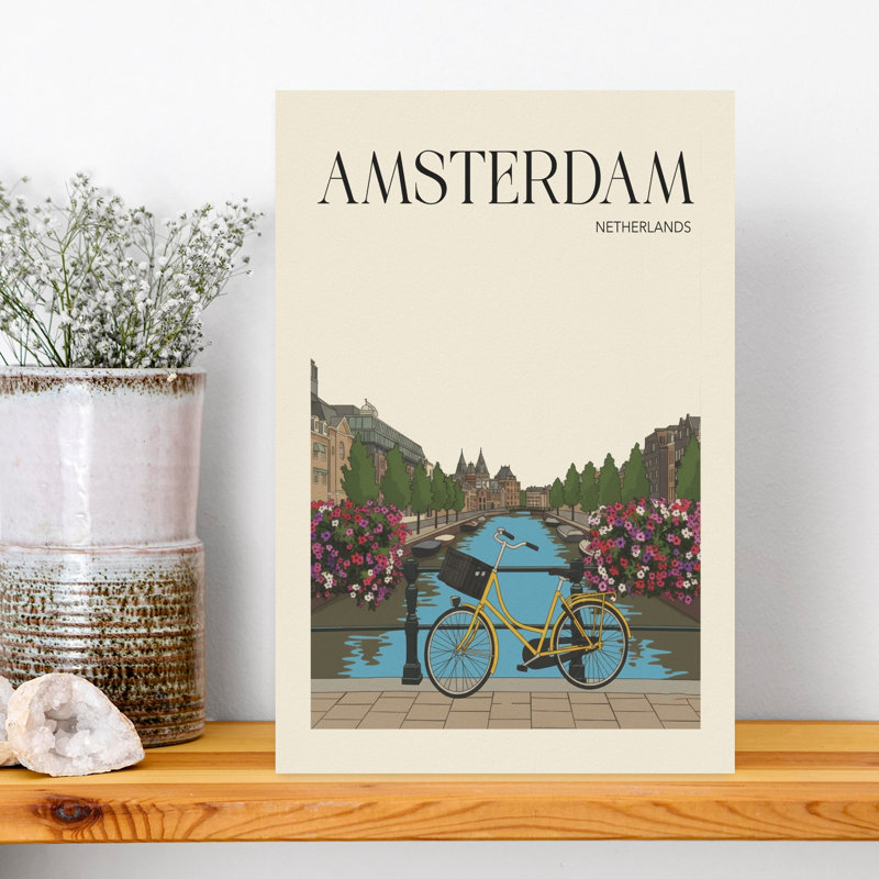 Amsterdam Canal Bicycle by Andreas Magnusson - Wrapped Canvas Print, 45.72 cm H x 30.48 cm W