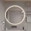Miroir de salle de bain rond à DEL avec antibuée, température de couleur réglable et gradation, parfait pour le maquillage et le toilettage