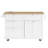 3PCS Sets Farmhouse Kitchen Island With 2 Stools, Drop Leaf,  Cabinet, Drawers, Door Shelves, Power Outlet-383640468