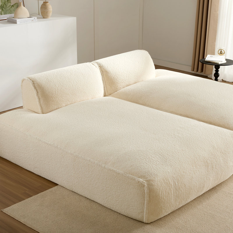 Canapé-lit modulaire surdimensionné de 90 po, Beige
