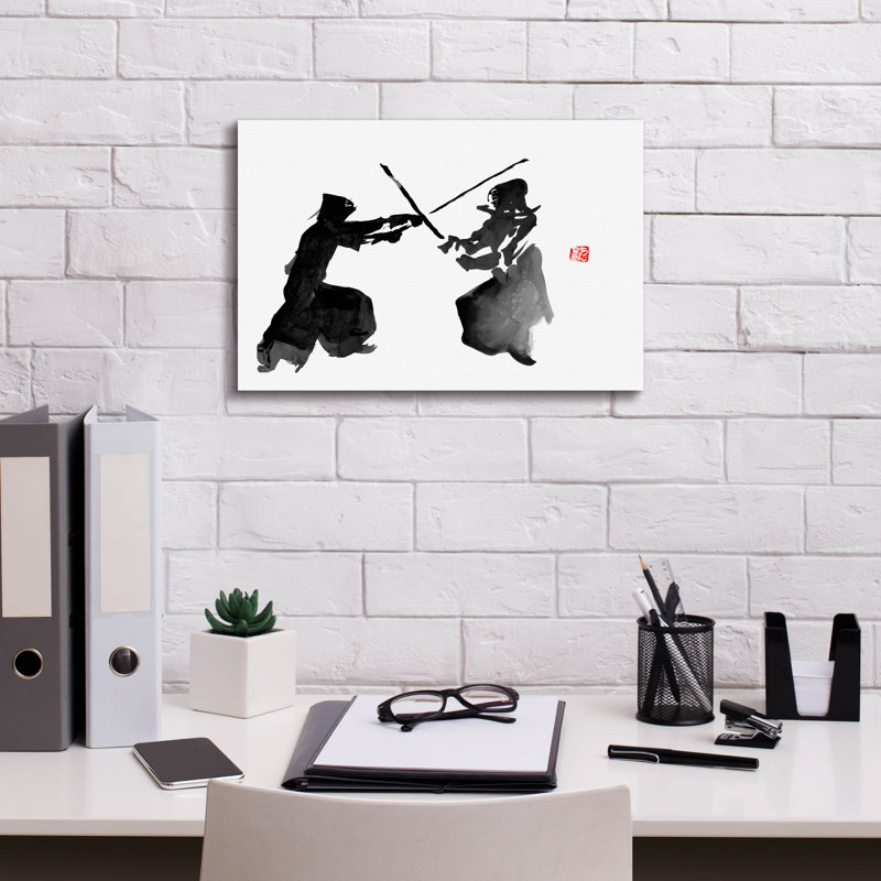 «Kendo» par Pechane, art mural sur toile, H 12 po x l 18 po x P 0,75 po