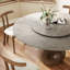 Table de salle à manger en forme de vase à piédestal en noyer foncé gris brumeux pour 6/8/10 sièges de cuisine-252240487