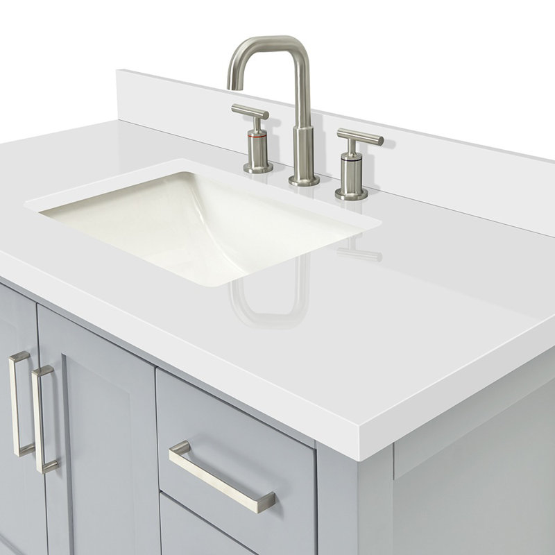 ARIEL Magnolia 42 Single Bathroom Vanity with Top, Gray, Rectangular