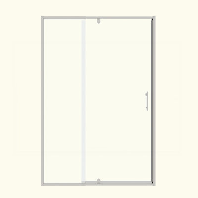 Porte de douche en verre pivotante de 44 à 48 po x H 71 po Piovt, porte de douche coulissante à cadre pivotant avec verre trempé clair de 1/4 po (6 mm), portes de douche, installation réversible