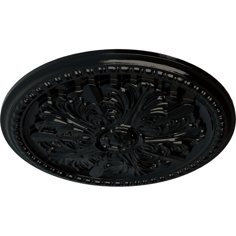 Médaillon de plafond Endurathane Swindon, 16 DE 7/8 po x P 1 1/2 po (pour auvents jusqu'à 2 7/8 po), finition perle noire peinte à la main
