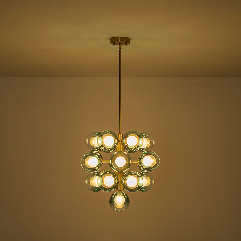 19 - Light Modern Gradient Blue Tiered Bubble Chandelier