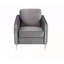 Fauteuil d'appoint moderne chic en velours gris Hadriano