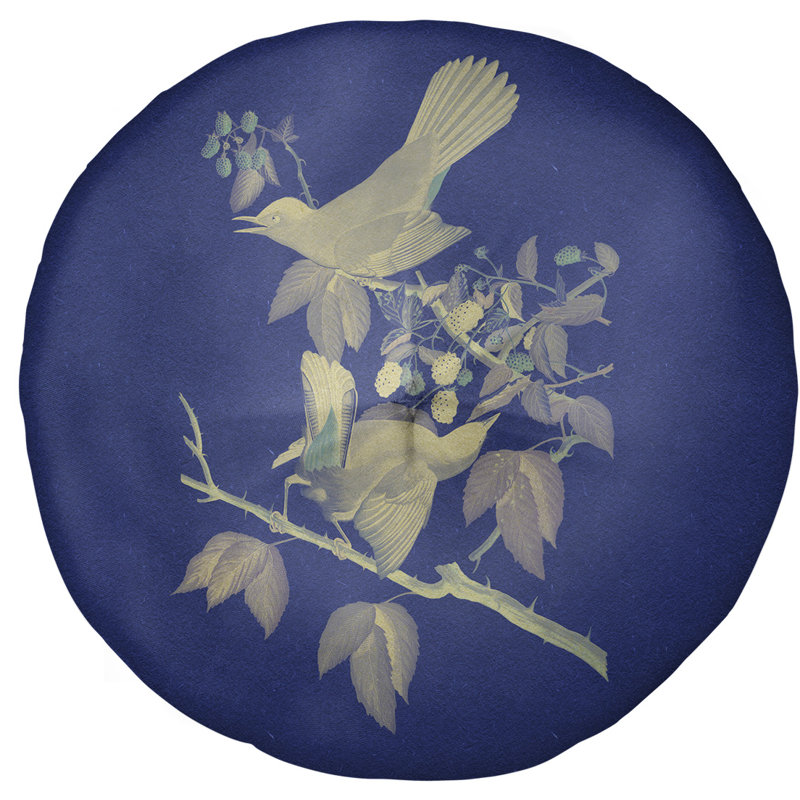 Coussin de sol à chat john james audubon, 31,5 po x 63 po, Bleu royal / blanc cassé