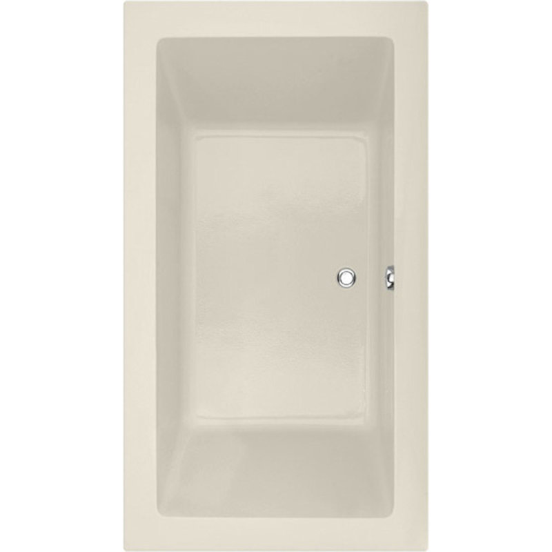 Danika 73'' L Soaking Bathtub, Biscuit, Polished Chrome