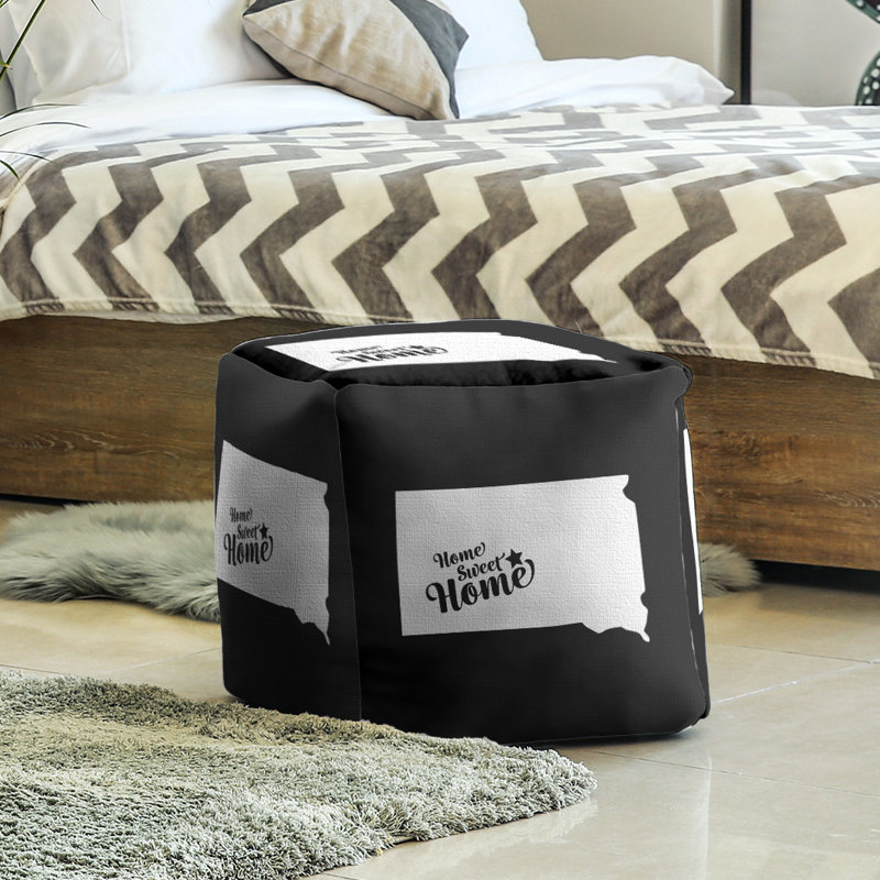 Repose-pieds cube en pierre the home, Noir