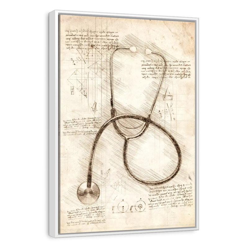 Stéthoscope, Floating Frame White, 31 po x 46 po