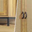 Armoire d'appoint 32 "à noyau en bois massif - rotin 100% naturel tissé à la main - café et buffet Boho
