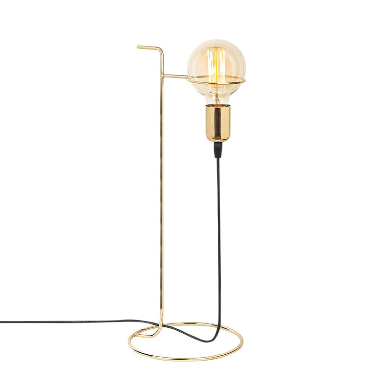 Modern Gold Table Lamp, Metal Body, 19 x 19 cm (7.5 x 7.5 inches) | Height: 20.1 inches | On/Off Switch on Cable, 6.6 ft Long | E27 Socket, Max 40W | Stylish Solid Color Design for Glam Home Décor