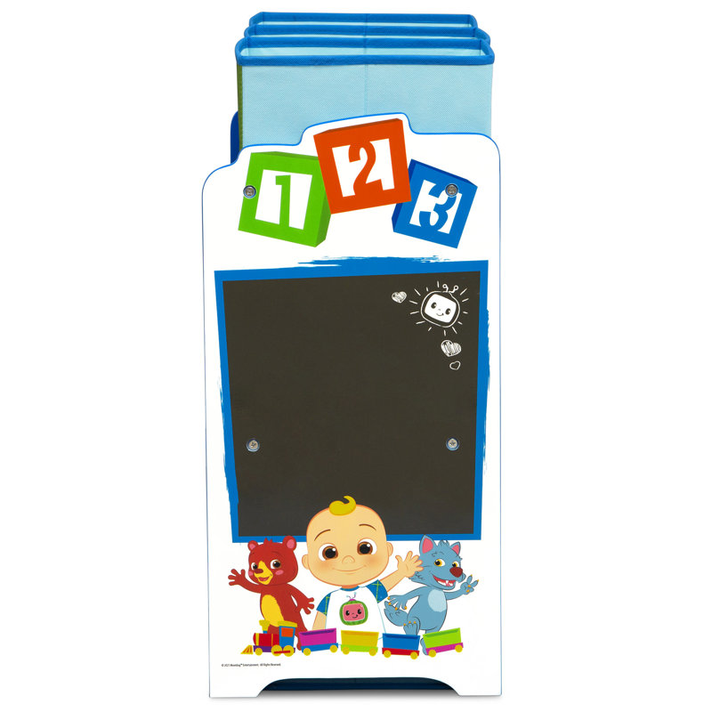 CoComelon Blue Wooden 6-Bin Toy Storage Organizer