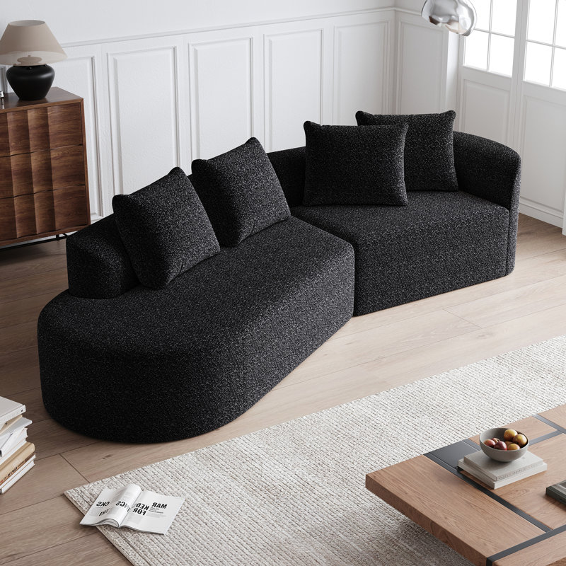 Canapé modulaire surdimensionné moderne en chenille surdimensionné, Noir