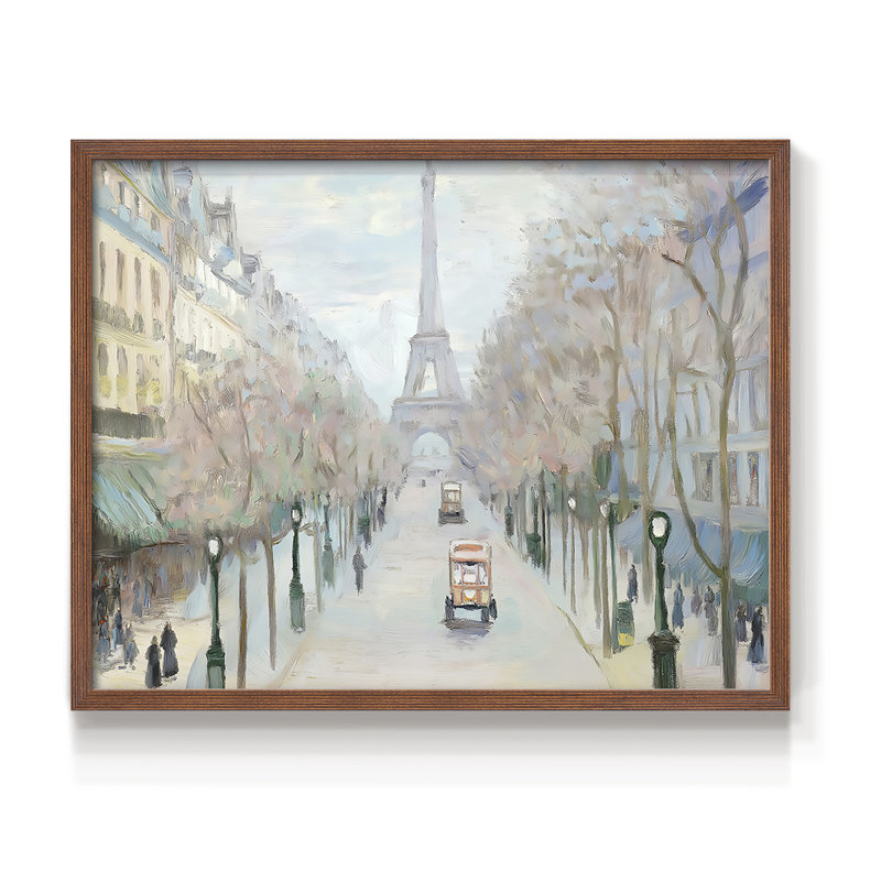 Paysage, série XLVII, reproduction encadrée, H 11 po x l 14 po, Noyer