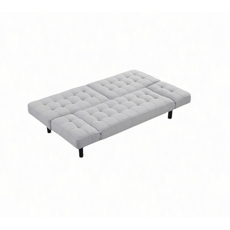 Futon canapé Biscuit capitonné dossier 1pc canapé réglable accoudoirs convertible en canapé-lit