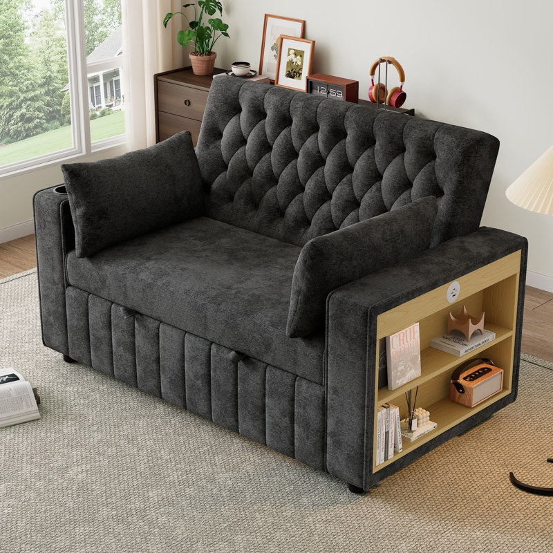 Upholstered Chaise Lounge, Gray