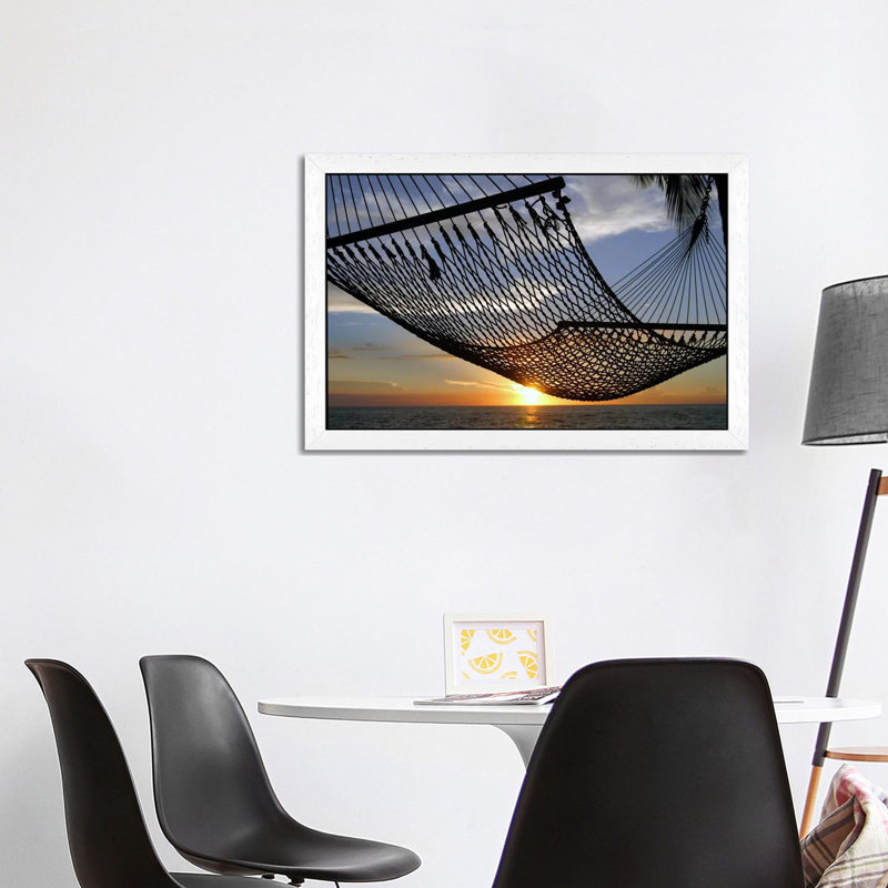 Hawaii Sunset - Print on Canvas, 66.04 cm H x 45.72 cm W, White Floater Framed