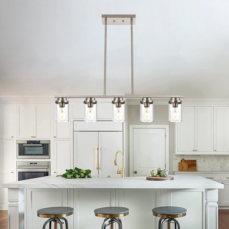 Alleffra 5 - Light Brushed Nickel Kitchen Island Pendant