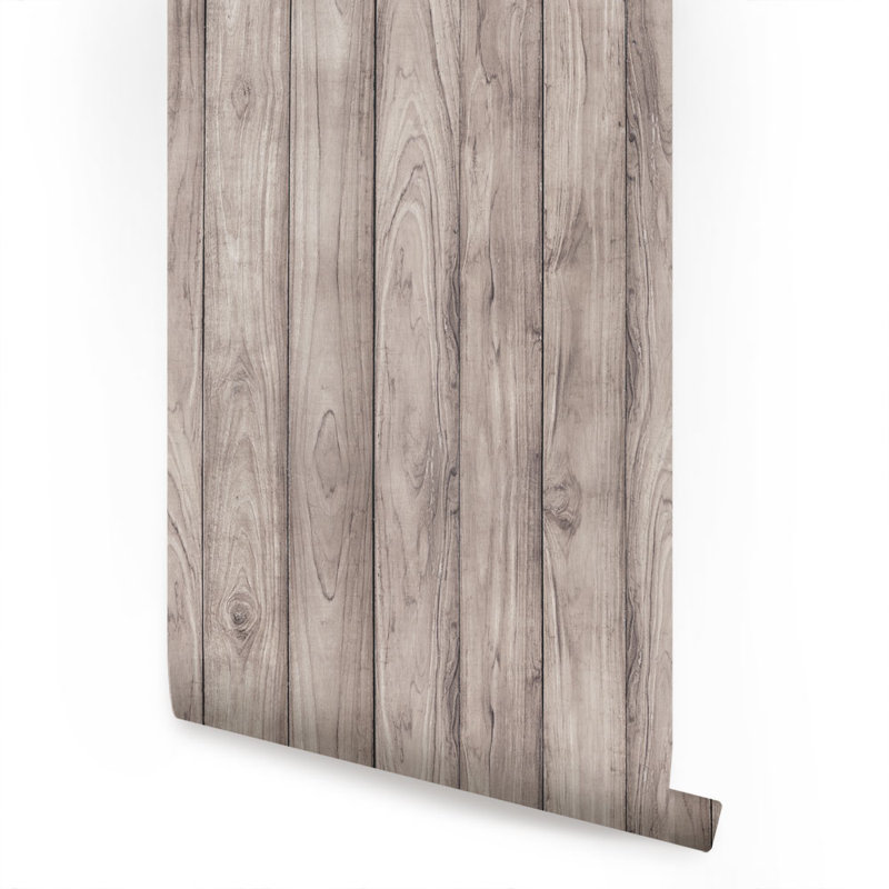 Carreau de papier peint adhésif à peindre et colle en bois, Gris, L 2 pi x L 18 pi