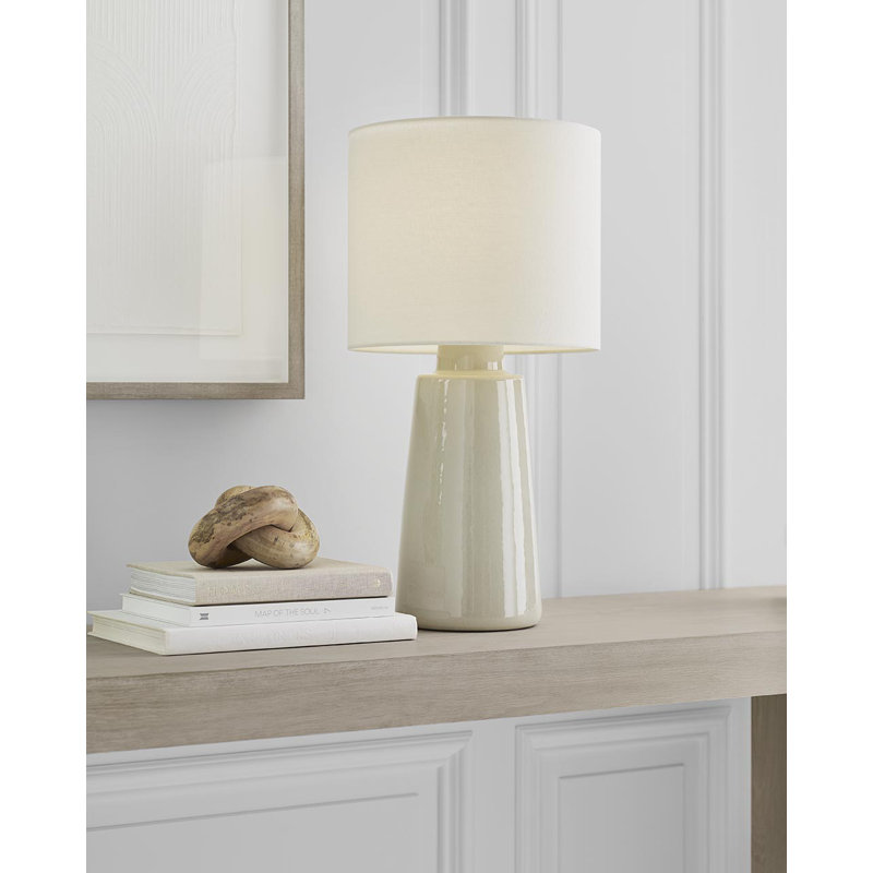Jathan Table Lamp, Shellish Gray, 27.38" H x 14" W x 14" D