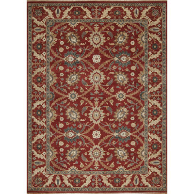 Treasures Wool Oriental Area Rug in Red
