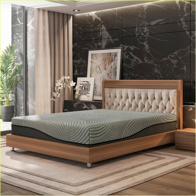 Mattresses, 12 Inch Queen Gel Infused Memory Foam Cooling Mattress | Foam | Charcoal Gray, 12", Queen