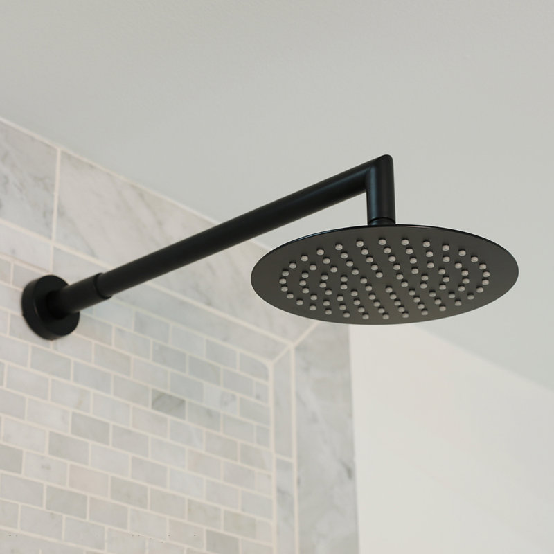 Eleganza 1885 Ceiling Or Wall Mount Shower Head, Matte Black