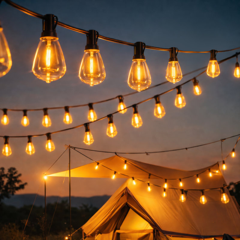 Guirlandes solaires imperméables de 60 pi avec 16 ampoules à DEL incassables St38, lumières de patio à énergie solaire avec télécommande et port USB, lumières suspendues à intensité variable de 2700 K pour le balcon de la terrasse de la cour arrière