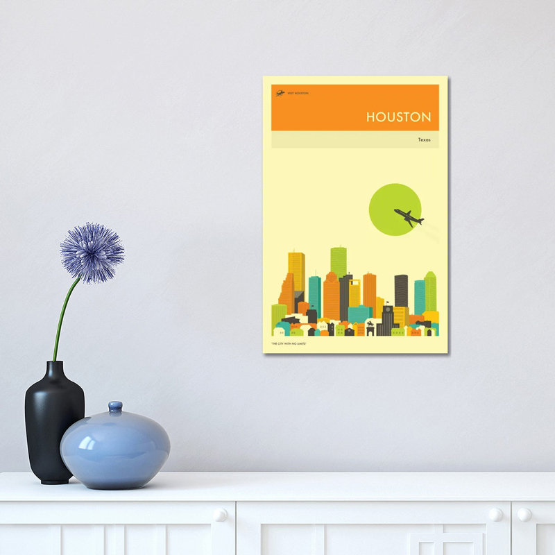 Houston Skyline III 1 Piece Wrapped Canvas Wall Art, 30.48 cm H x 45.72 cm W