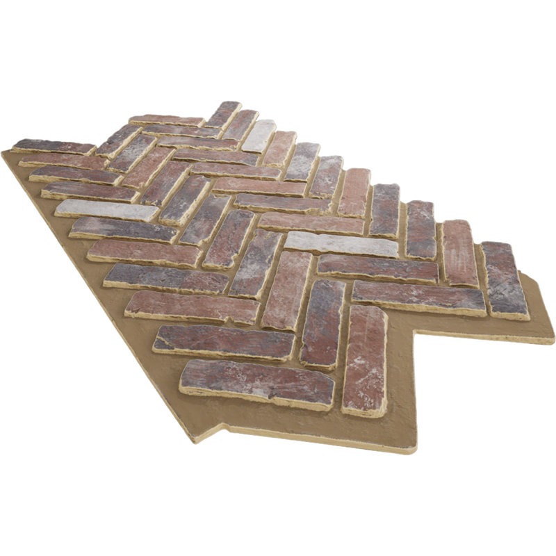 EverStone Herringbone Faux Brick Panel, 46 1/2"W x 25 1/4"H x 1"D, Smokey Rose Color, Smokey Rose