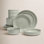 over&back Rimmed 16-Piece Semi Hand-Finished Stoneware Dinnerware Set, Service for 4
