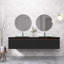 Meuble-lavabo moderne à rayures avec lavabo double-1209883059